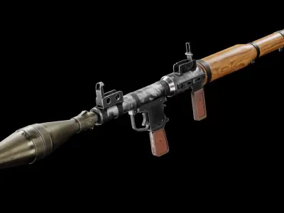 Low Poly RPG 7 gun Low-poly 3D model