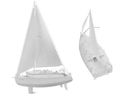 White Sailing Yacht BLENDER 3D Model Cycles 3D model