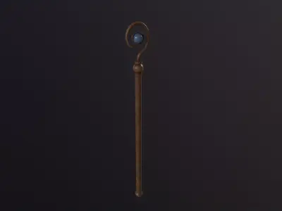 Medieval Staff 3D Model Low-poly 3D model