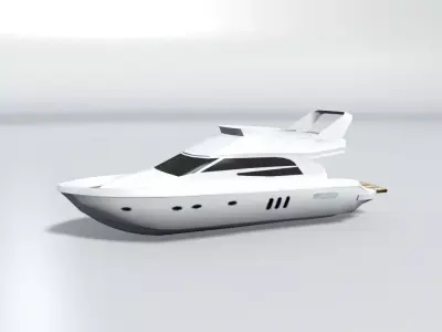 Motor Cruiser Boat 2 LOWEST Low-poly 3D model