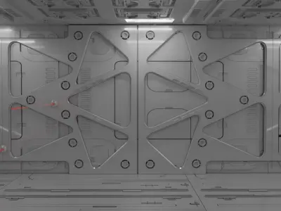Sci-fi interior coridor 3D model