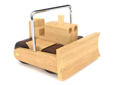 Wooden toy bulldozer 09 3D model