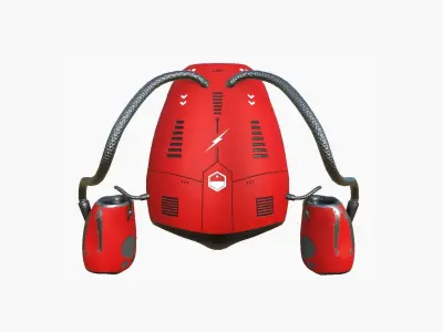 Jetpack I04 Red Black - SciFi Character Design Low-poly 3D model
