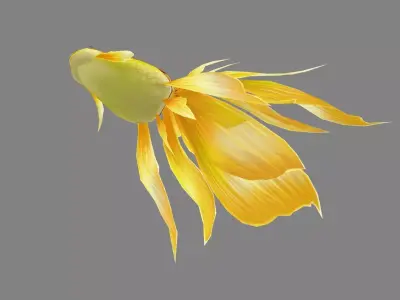 Cartoon goldfish mount Low-poly 3D model