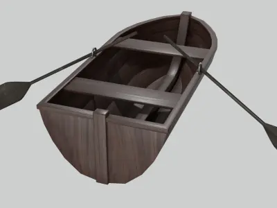 Wood Boat 3D model by neyova