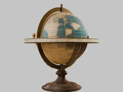 Antique World Globe - 3D Model Low-poly 3D model