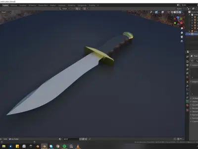 Pirate Knife Textured 3D model