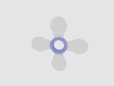 Fanfan propeller blades Low-poly 3D model
