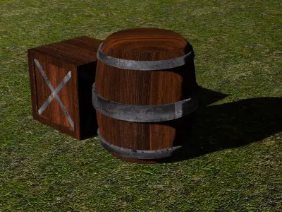 Crate and Barrel for FREE Free low-poly 3D model
