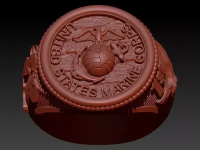 UNITED STATES MARINE CORPS MENS SIGNET FASHION RING JEWELRY 3D print model purchase