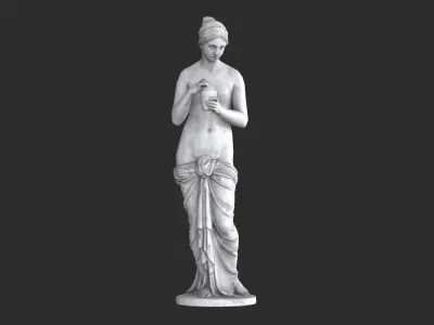 Psyche Statue - Granite Low-poly 3D model