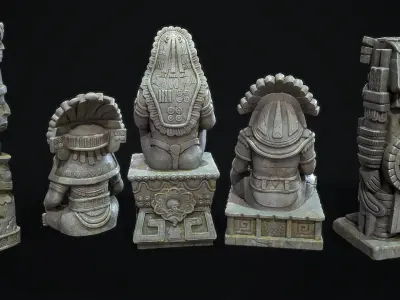 Aztec Mayan Statue 3D model