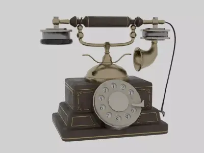 Vintage telephone Low-poly 3D model