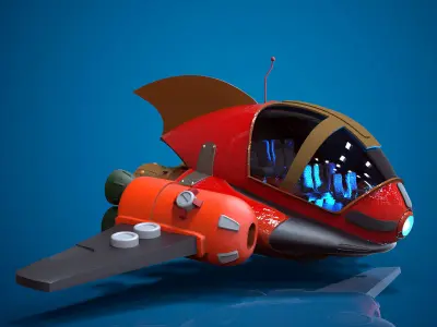 Toon Spacecraft 3D model
