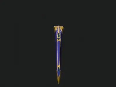 Fantasy Medieval Sword with Scabbard Stylized PBR  Low-poly 3D model