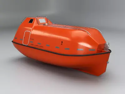 3D Lifeboat Marine Rescue Vessel model Low-poly 3D model