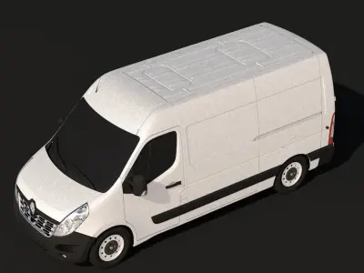 2015 Renault Master Van Low-poly 3D model