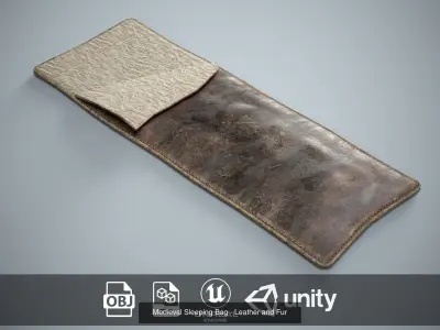 Sleeping Bag Pack - 6 Military and Medieval Bedrolls 3D Model Collection
