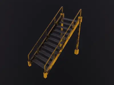 Industrial stairs 3D Model Low-poly 3D model