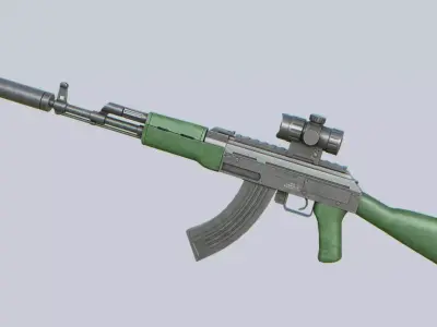 AK47 gun Low-poly 3D model purchase
