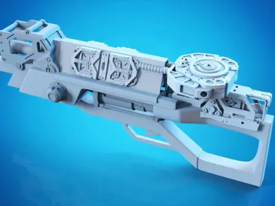 Cyberpunk SMG GUN Low-poly 3D model