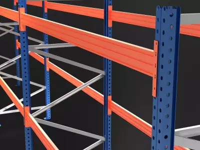 Warehouse Rack Storage 01 Low-poly 3D model purchase