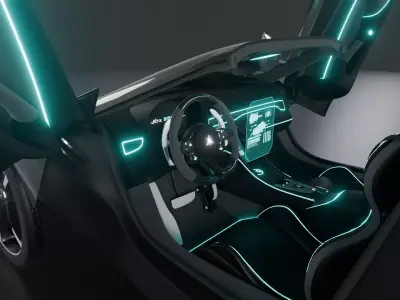 JTX SP50 Aetherion Hypercar Convertible rigged and animated Low-poly 3D model