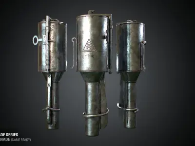 M1917 Gas Grenade - WWI Grenade Series Game Ready Low-poly 3D model