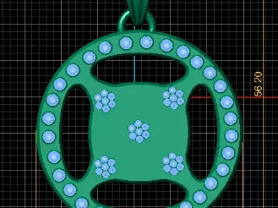 3D Printable Steering Wheel Pendant 3D print model