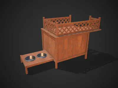 Dog Kennel Low-poly 3D model