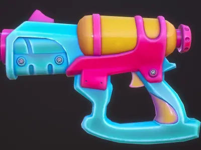 Water Gun Cartoon Soaker VR AR Low Poly Low-poly 3D model