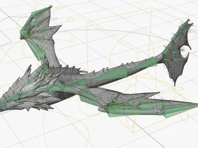 Marine Dragon Low-poly 3D model