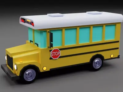 School bus Low-poly 3D model
