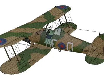 Gloster Gladiator Low-poly 3D model purchase