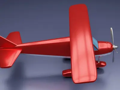 Toon Cessna Caravan Airplane Low-poly 3D model