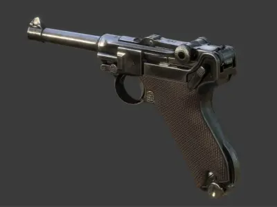 Luger P08 -Parabellum WWII pistol Low-poly 3D model