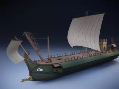 Roman Trireme Low-poly 3D model