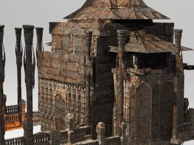 Desert sand palace Tall 3D model