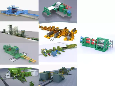 Collection of Industrial Equipments 3D model