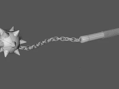 Medieval Weapon Morning Star Low-poly 3D model
