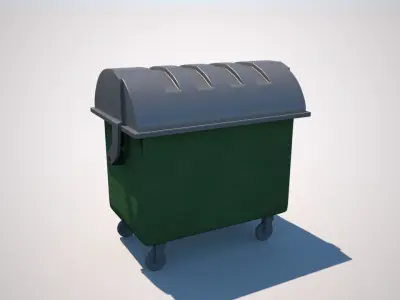 Dumpster garbage can on wheels Low-poly 3D model purchase