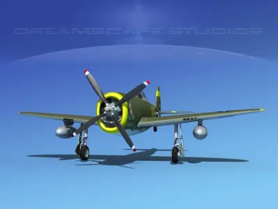 Republic P-47D Thunderbolt V05 3D model