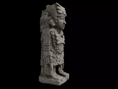 Aztec Temple Statue 3D model