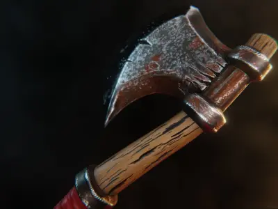 War Axe Low-poly 3D model purchase