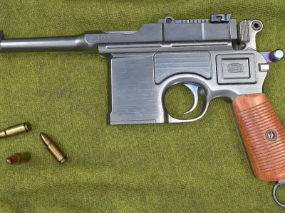 Mauser C96 M1921 Bolo Low-poly 3D model