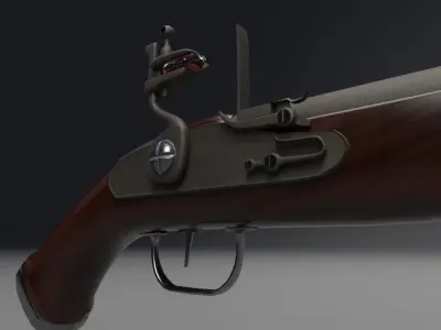 Flintlock Gun 3D model