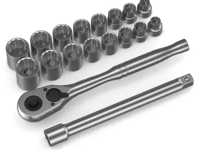 Metric Set of wrenches 3D model