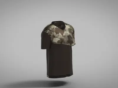 Military Outfit - T-shirt Low-poly 3D model 16