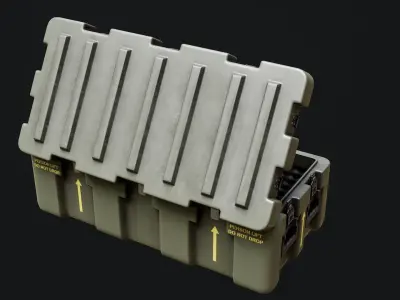 Low Poly PBR Military Crate 3 Low-poly 3D model
