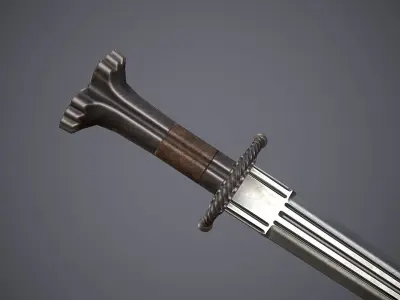 Katzbalger sword Low-poly 3D model